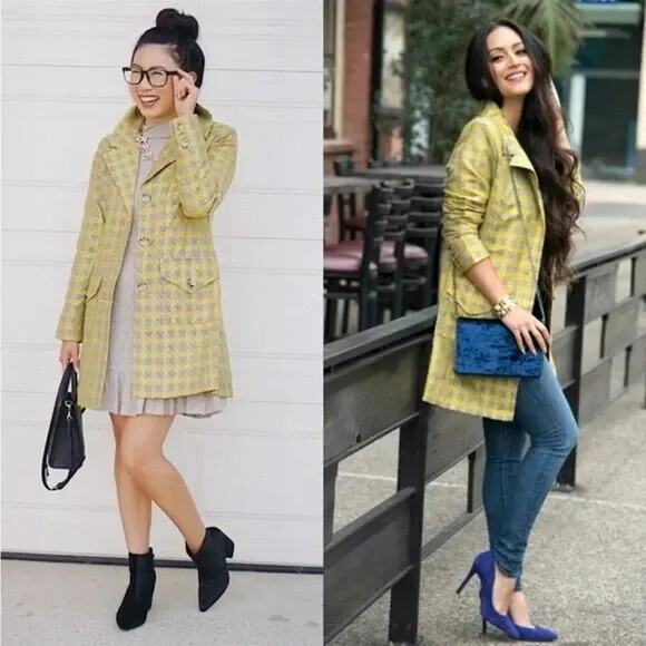 CAbi Jackets & Blazers - Cabi Regency Houndstooth Yellow Plaid Clueless Blazer Jacket Yellow Womens XS